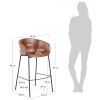 Барный стул Zadine (Задин) экокожа  светло-коричневый 65 см. - 123421 – 5