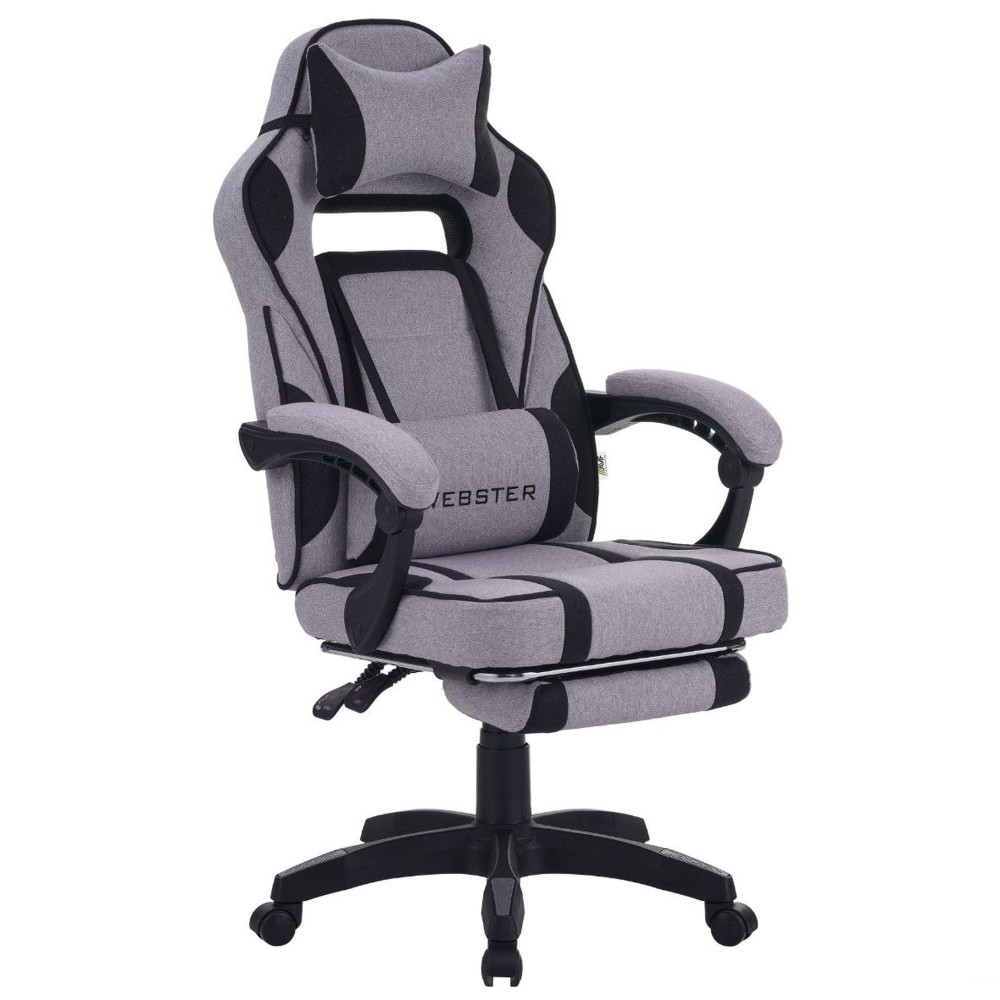 Геймерське крісло VR Racer Textile Webster сірий / чорний - 100508 – фото 1 Геймерське крісло VR Racer Textile Webster сірий / чорний - 100508 – фото 1