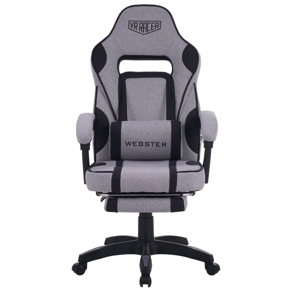 Геймерське крісло VR Racer Textile Webster сірий / чорний - 100508 – фото 6 Геймерське крісло VR Racer Textile Webster сірий / чорний - 100508 – фото 6