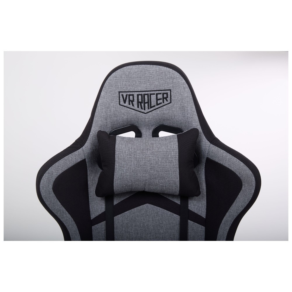 Геймерське крісло VR Racer Textile Craft сірий / чорний - 100505 – фото 7 Геймерське крісло VR Racer Textile Craft сірий / чорний - 100505 – фото 7