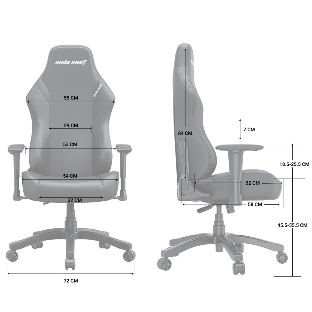 Геймерське крісло Anda Seat Luna Size L Black Fabric Black fabric - 897517 – фото 15 Геймерське крісло Anda Seat Luna Size L Black Fabric Black fabric - 897517 – фото 15