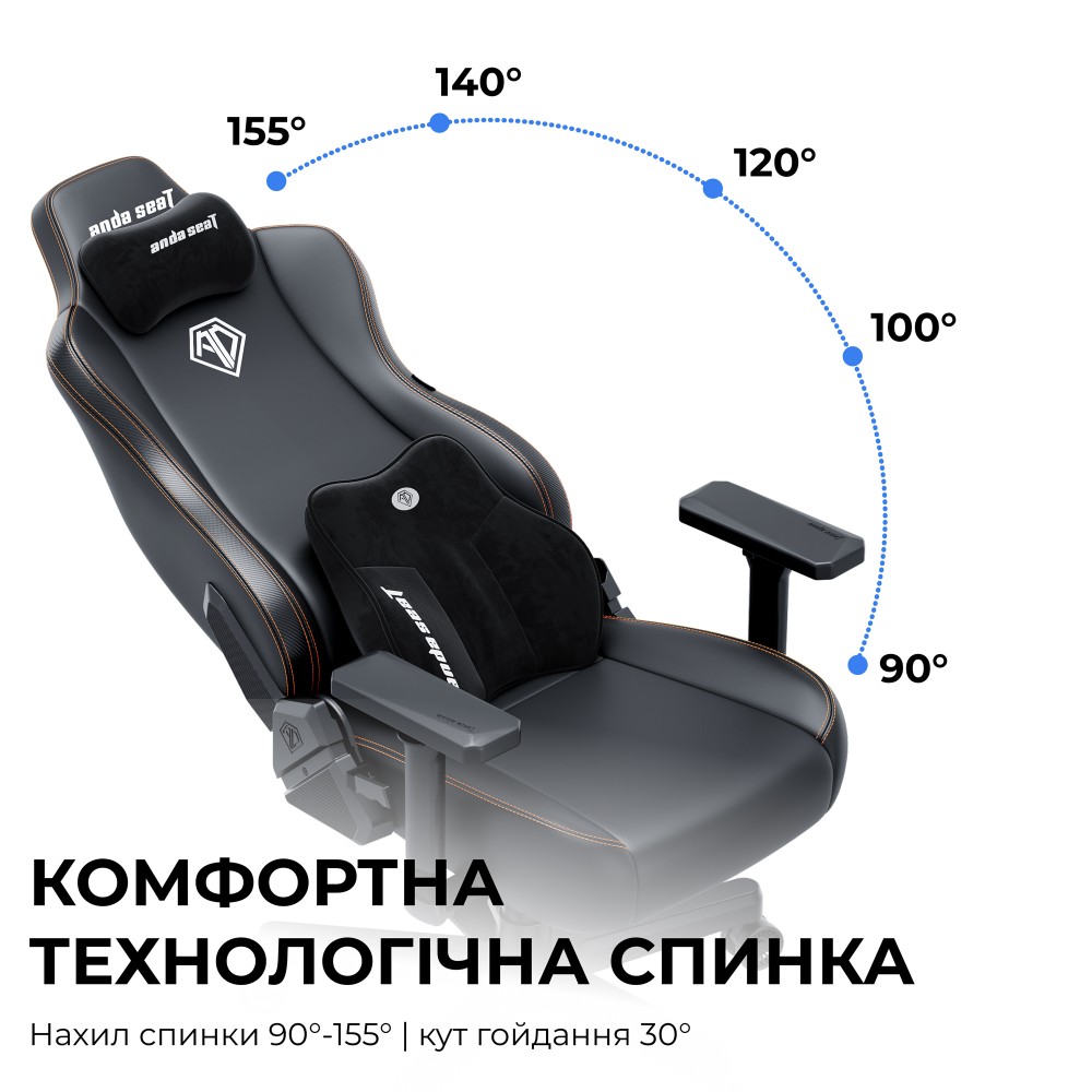 Крісло ігрове Anda Seat Kaiser 3E XL Dark Grey Fabric темно-сірий - 895936 – фото 11 Крісло ігрове Anda Seat Kaiser 3E XL Dark Grey Fabric темно-сірий - 895936 – фото 11