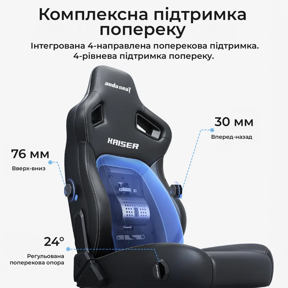Крісло ігрове Anda Seat Kaiser 4 V2 Size XL Dark Gray Fabric темно-сірий - 895930 – фото 9 Крісло ігрове Anda Seat Kaiser 4 V2 Size XL Dark Gray Fabric темно-сірий - 895930 – фото 9