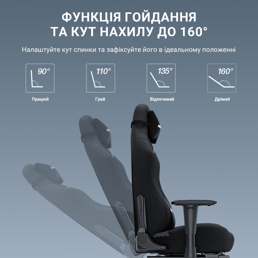 Игровое кресло Anda Seat Luna Pro Size L Black Fabric черный - 896632 – фото 13 Игровое кресло Anda Seat Luna Pro Size L Black Fabric черный - 896632 – фото 13