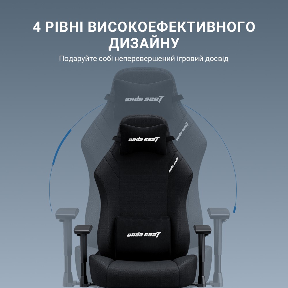 Игровое кресло Anda Seat Luna Pro Size L Black Fabric черный - 896632 – фото 7 Игровое кресло Anda Seat Luna Pro Size L Black Fabric черный - 896632 – фото 7