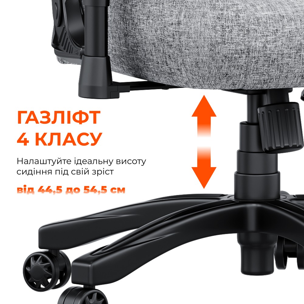 Ігрове крісло Anda Seat Novis Size L Gray Fabric сірий - 896630 – фото 11 Ігрове крісло Anda Seat Novis Size L Gray Fabric сірий - 896630 – фото 11