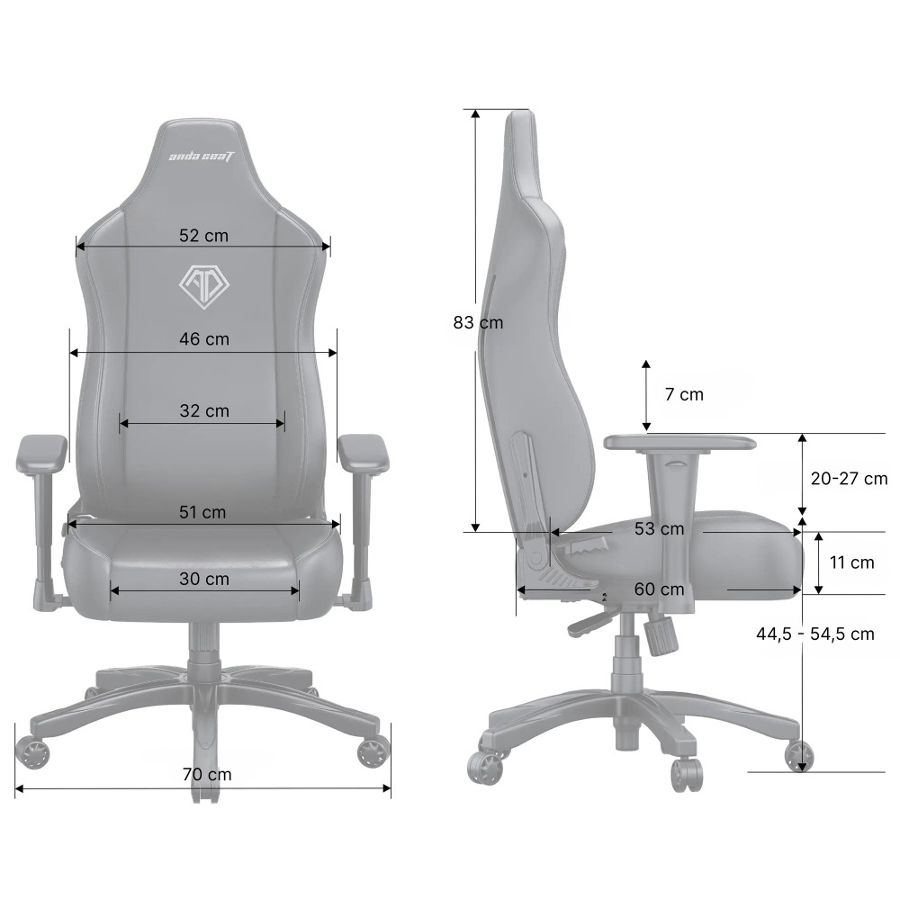 Ігрове крісло Anda Seat Novis Size L Gray Fabric сірий - 896630 – фото 7 Ігрове крісло Anda Seat Novis Size L Gray Fabric сірий - 896630 – фото 7