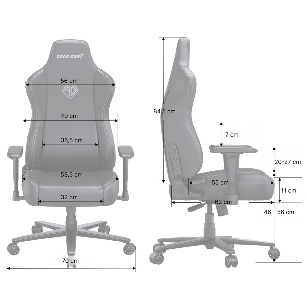 Игровое кресло Anda Seat Novis Size XL Gray Fabric серый - 896629 – фото 7 Игровое кресло Anda Seat Novis Size XL Gray Fabric серый - 896629 – фото 7
