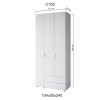 Шкаф 3-х дверный Сота С105  белый Стандарт алюминий - 501109 – 3