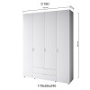 Шкаф 4-х дверный Сота С180  белый Стандарт алюминий - 101179 – 3
