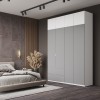 Шкаф для одежды Лукас  белый + серый ширина - 180 см. - 899477 – мініатюра 3