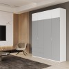 Шкаф для одежды Лукас  белый + серый ширина - 180 см. - 899477 – мініатюра 4