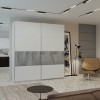 Шкаф-купе G-Caiser 220 2 ДСП / 4 части  белый / белый / вставка бетон - 899437 – мініатюра 2