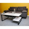 Журнальный стол с полочкой Drom36  черный металл - белый - 270127 – 2