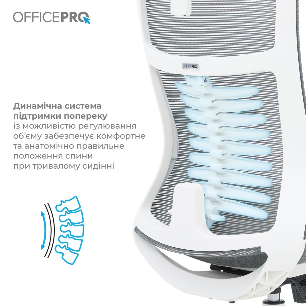 Крісло офісне Officepro Balance OC620-W-DG-DG White/Dark Gray - 896160 – фото 8 Крісло офісне Officepro Balance OC620-W-DG-DG White/Dark Gray - 896160 – фото 8