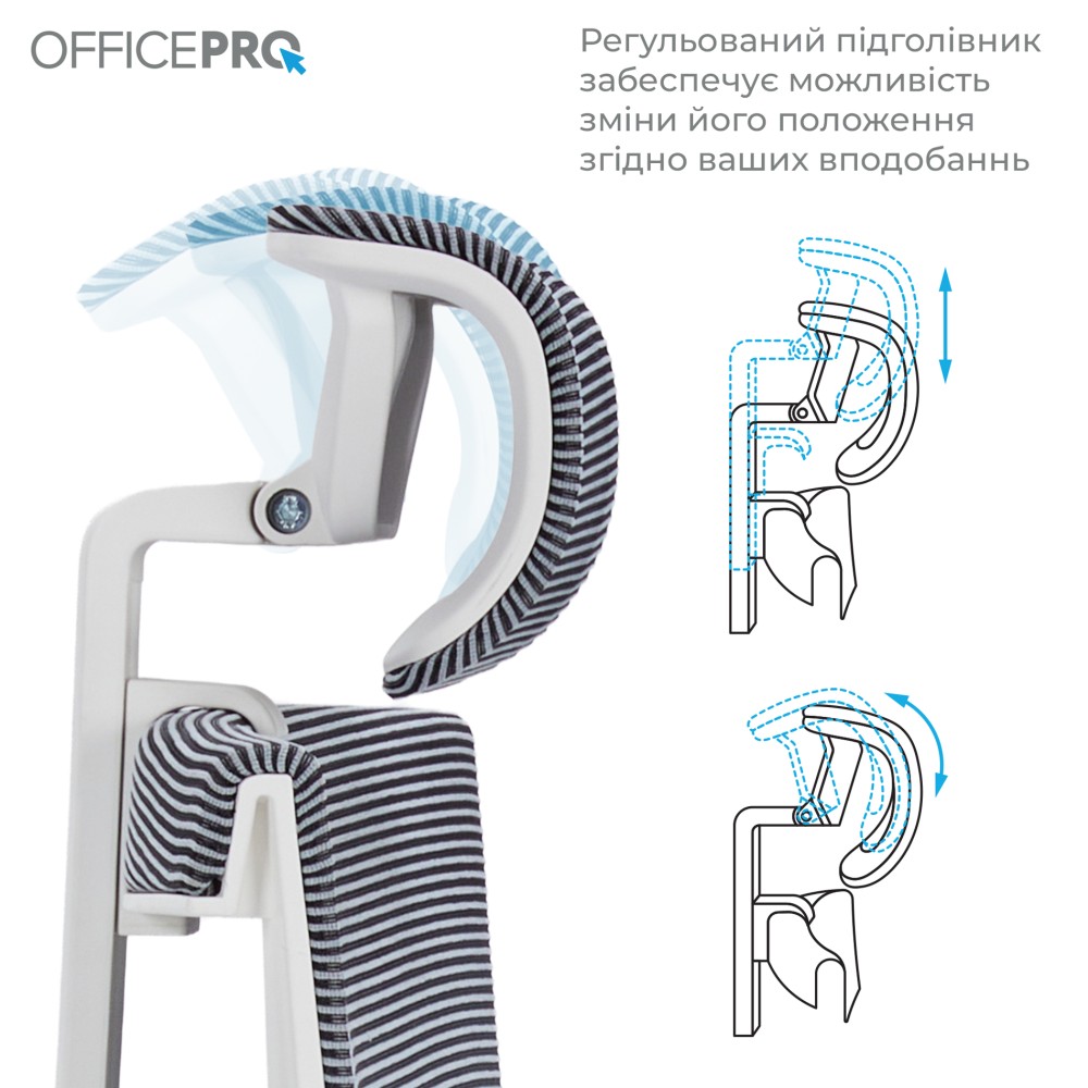 Крісло офісне Officepro Elegant OC660-W-DG-DG White/Dark Gray - 896154 – фото 9 Крісло офісне Officepro Elegant OC660-W-DG-DG White/Dark Gray - 896154 – фото 9