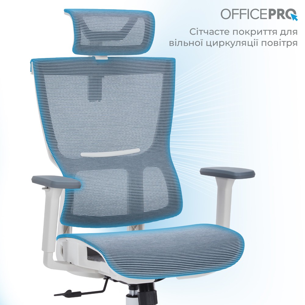 Крісло офісне Officepro Elegant OC660-W-DG-DG White/Dark Gray - 896154 – фото 7 Крісло офісне Officepro Elegant OC660-W-DG-DG White/Dark Gray - 896154 – фото 7