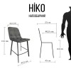 Полубарный стул Hiko  черный без поворотного механизма Jasmine 02 - 801004 – 7