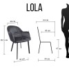 Кресло Lola  черный без поворотного механизма Jasmine 02 - 114797 – 2