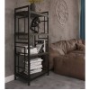 Стеллаж Квадро 4 полки дуб античный черный бархат - 900223 – мініатюра 1