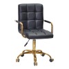 Стілець Tower arm office gold чорна екошкіра - 900527 – мініатюра 1