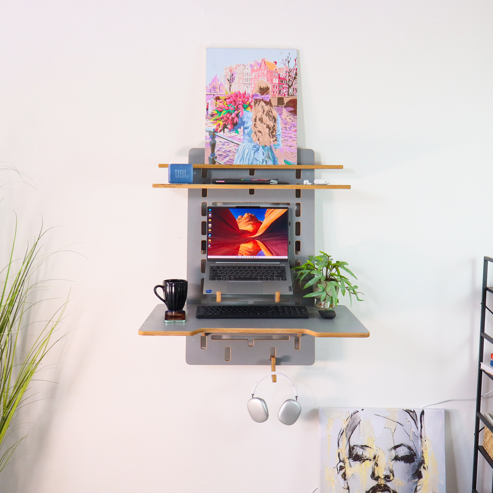 Стіл навісний Coworking area сірий - 800668 – фото 11 Стіл навісний Coworking area сірий - 800668 – фото 11
