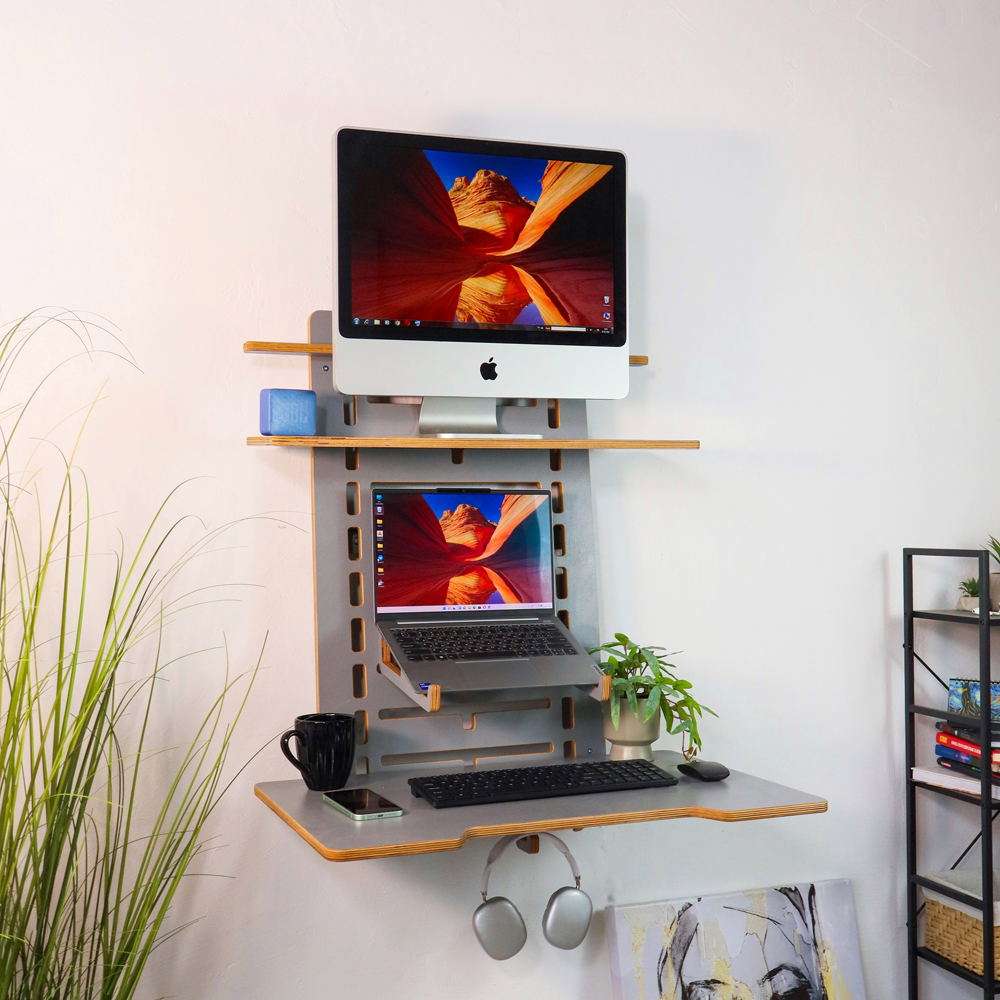 Стіл навісний Coworking area сірий - 800668 – фото 6 Стіл навісний Coworking area сірий - 800668 – фото 6