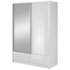 Шкаф-купе с зеркалом и ящиками Aria I 150 белый / белый глянец - 898484 – мініатюра 1