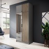 Шафа дводверна з дзеркалом і шухлядами Nelly 2D графіт / артизан ламелі - 898400 – мініатюра 3