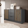 Комод Nelly 3D  графіт / артизан ламелі - 898403 – мініатюра 2