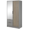 Шафа дводверна з дзеркалом і шухлядами Nelly 2D графіт / артизан ламелі - 898400 – мініатюра 1