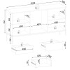 Комод двухдверный с ящиками и освещением Sento KSZ154 1PKT LED  кашемир - 898438 – мініатюра 5