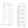 Витрина высокая Fanti 2D1W/63 дуб без подсветки - 899509 – мініатюра 5