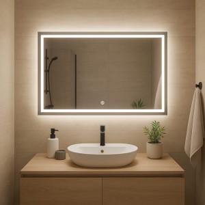 Зеркало прямоугольное горизонтальное с сенсорной кнопкой - 895415