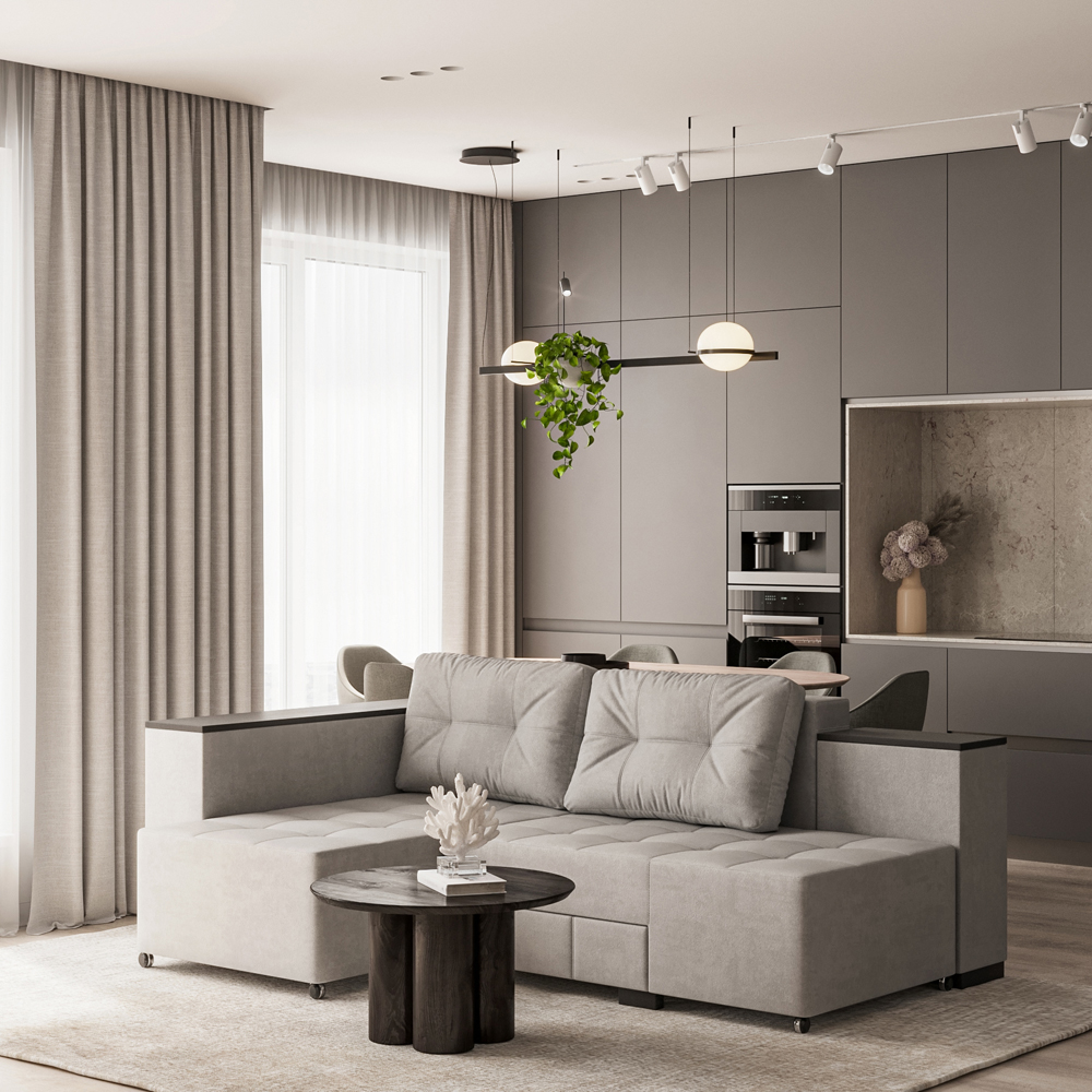 Кутовий розкладний диван Елата Правий Enjoy 1 Beige - 700556 – фото 7 Кутовий розкладний диван Елата Правий Enjoy 1 Beige - 700556 – фото 7