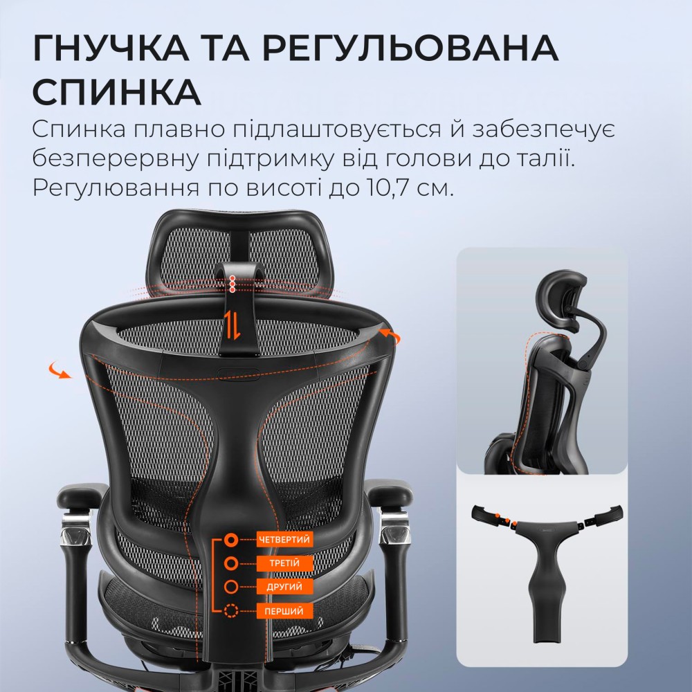 Крісло офісне Sihoo DORO C300 Pro Mesh Black чорний - 895918 – фото 9 Крісло офісне Sihoo DORO C300 Pro Mesh Black чорний - 895918 – фото 9