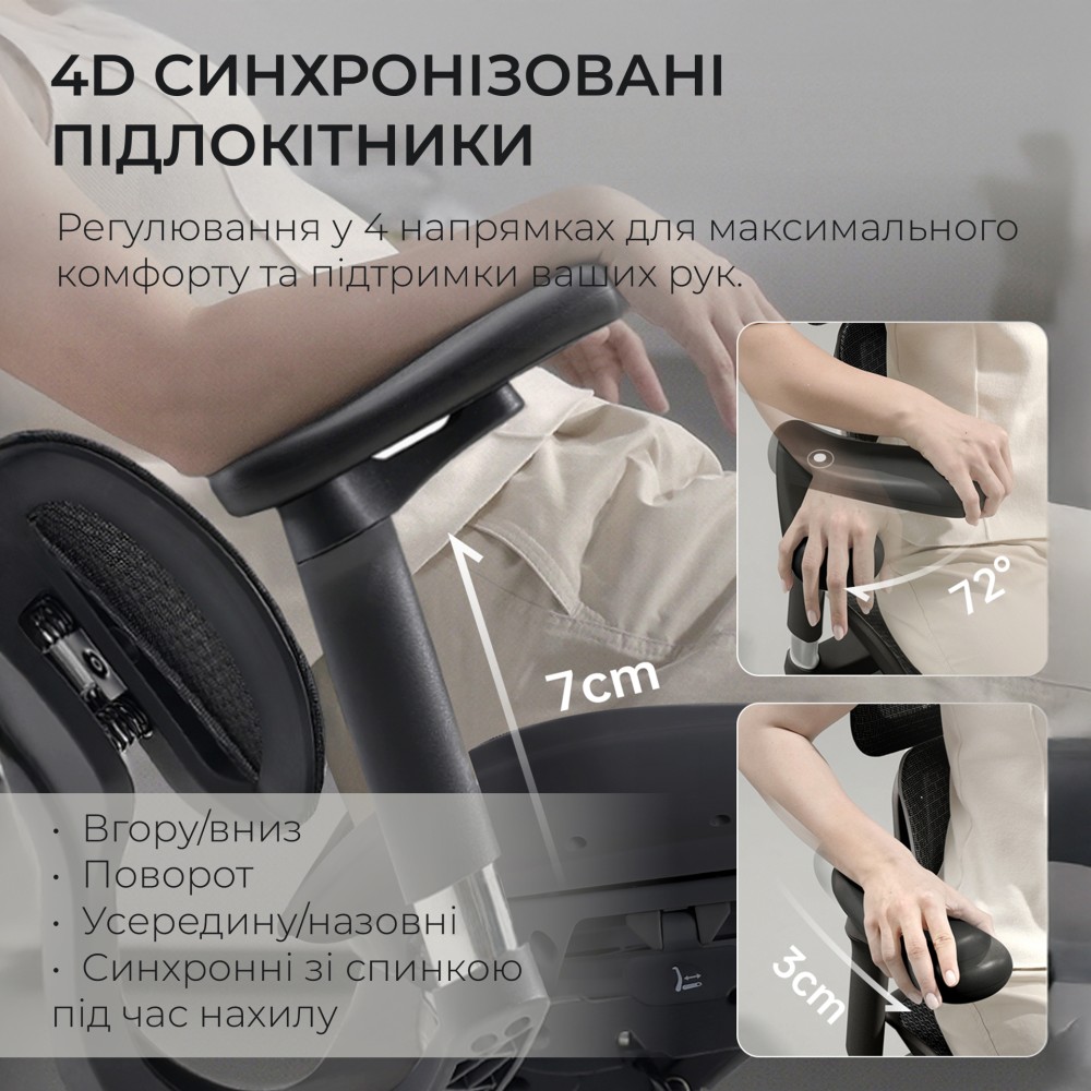 Крісло офісне Sihoo DORO S100 Mesh Black чорний - 895920 – фото 11 Крісло офісне Sihoo DORO S100 Mesh Black чорний - 895920 – фото 11