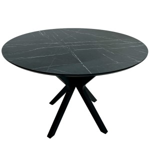 Обеденный круглый стол из HPL дерево NEO (Черный Камень Пьетра Гриджиа) - 898849