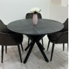 Обеденный круглый стол из HPL дерево NEO (Черный Камень Пьетра Гриджиа)  черный 1100 мм - 898849 – 2