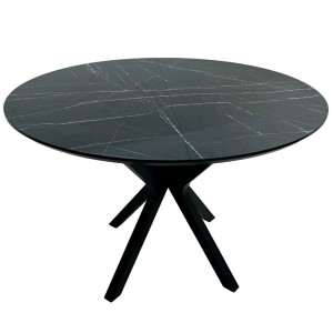 Раскладной круглый стол HPL дерево NEO (Камень Пьетра Гриджиа черный) - 898835