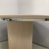Круглый раскладной стол HPL Цилиндр из нагелей на пластине (Arpa 0737 ERRE)  бежевый Ø110+40 см - 898848 – 3