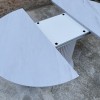 Круглый раскладной стол HPL Цилиндр из нагелей на пластине (Мрамор белый)  серый Ø90+33 см - 898841 – 4