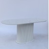 Розкладний овальний стіл HPL Овальна основа з нагелів на пластині (Мармур Леванто білий) 120+40х80 см білий - 898828 – мініатюра 7