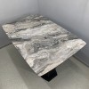 Раскладной прямоугольный стол HPL Прямоугольное основание из нагелей (Мрамор Чиполлино серый)  160+60х90 см черный - 898829 – 2