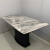 Раскладной прямоугольный стол HPL Прямоугольное основание из нагелей (Мрамор Чиполлино серый)  160+60х90 см черный - 898829 – 7