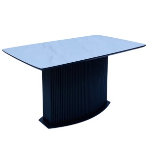 Раскладной прямоугольный стол HPL Прямоугольное основание из нагелей (Мрамор Леванто белый) - 898830