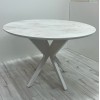 Раскладной круглый стол HPL дерево NEO (Хромикс белый)  белый Ø100+33 см - 900734 – 2