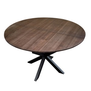 Обідній круглий розкладний стіл із натурального дерева Ясен - 900726