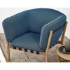 Дерев'яне крісло Dowel 363-392 з м'яким сидінням  синій - 898152 – 3