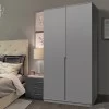 Шкаф распашной ШР 2 МДФ E-line 1000 мм  450 мм 2100 ДСП Белый гладкий 0110 SM МДФ белый матовый Фрезерованная V - 101211 – мініатюра 4